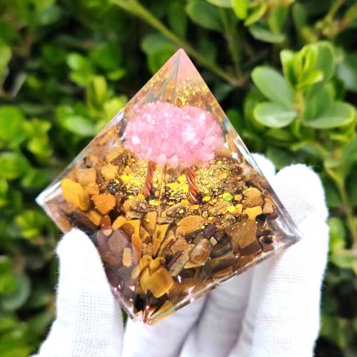 Resin Pyramid Decoration with Gemstone Pyramidal Sold By PC