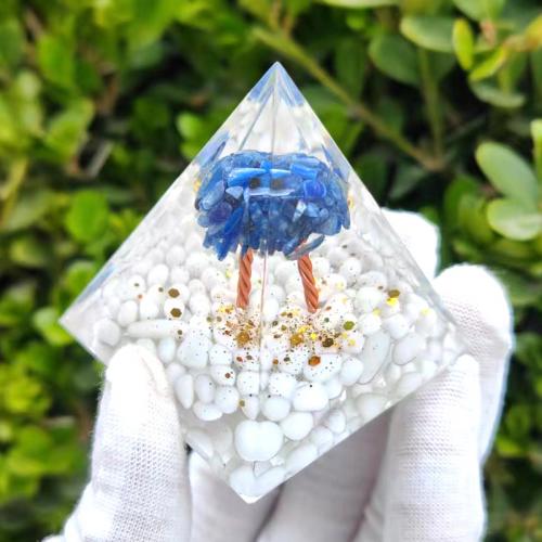 Resin Pyramid Decoration with Gemstone Pyramidal Sold By PC