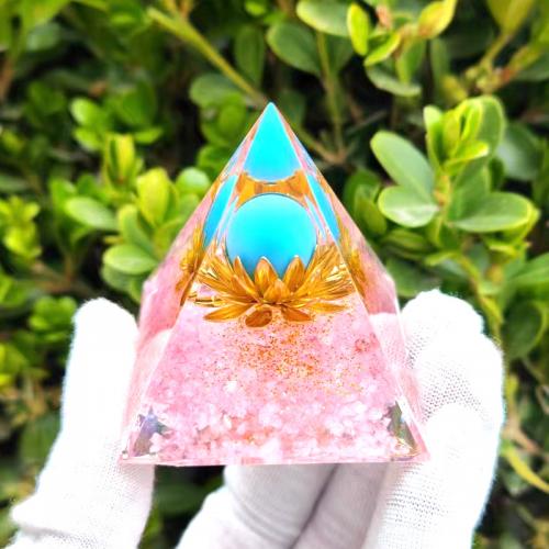 Resin Pyramid Decoration with Gemstone Pyramidal Sold By PC