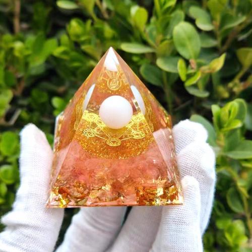 Resin Pyramid Decoration with Gemstone Pyramidal epoxy gel Sold By PC