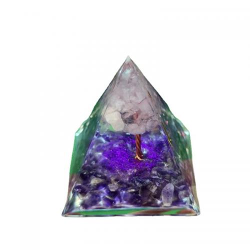 Resin Pyramid Decoration with Gemstone Pyramidal epoxy gel Sold By PC