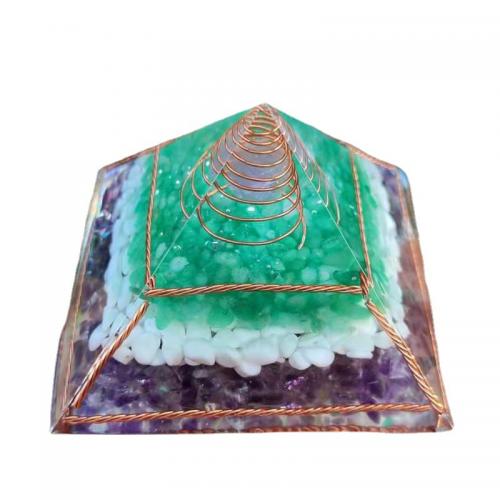 Resin Pyramid Decoration with Gemstone Pyramidal epoxy gel Sold By PC