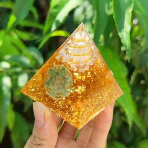 Resin Pyramid Decoration with Gemstone Pyramidal epoxy gel Sold By PC