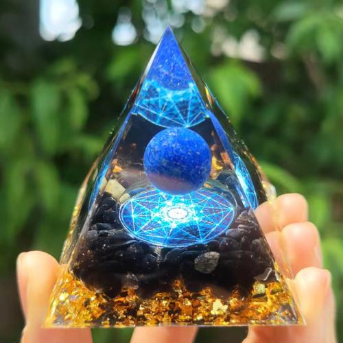 Resin Pyramid Decoration with Gemstone Pyramidal epoxy gel Sold By PC