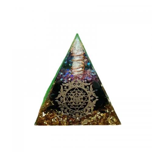 Resin Pyramid Decoration with Gemstone Pyramidal epoxy gel Sold By PC