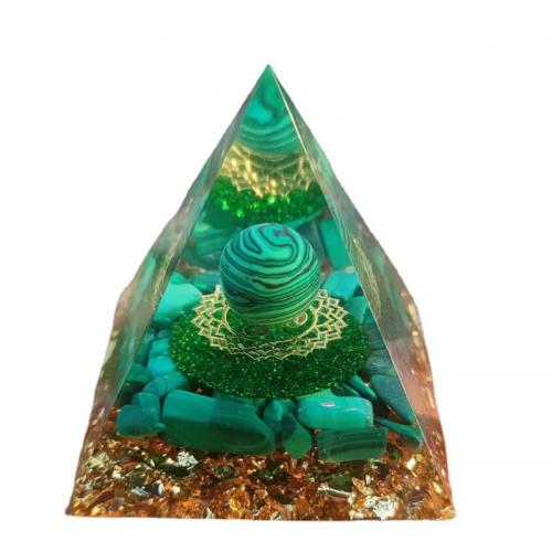 Resin Pyramid Decoration with Gemstone Pyramidal epoxy gel Sold By PC