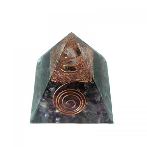 Resin Pyramid Decoration with Gemstone Pyramidal epoxy gel Sold By PC