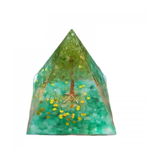 Resin Pyramid Decoration with Gemstone Pyramidal epoxy gel Sold By PC