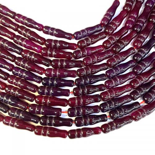 Perles agates, Agate, poli, DIY, carmin rose, 8x26mm, Vendu par Environ 38-40 cm brin