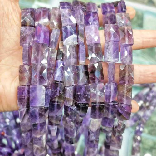 Granos Amethyst naturales, amatista, Rectángular, pulido, diferentes categorias para opción & Bricolaje & facetas, Púrpura, 10x14mm, aproximado 26PCs/Sarta, Vendido por Sarta