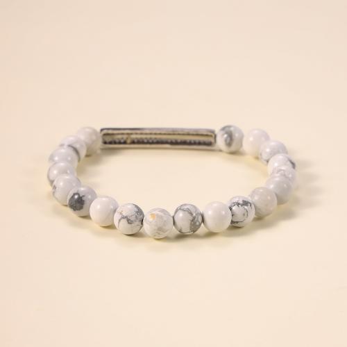 Gemstone Bracciali, Moonstone, with Labradorite & 304 acciaio inox, placcato color argento, gioielli di moda & per la donna, Lunghezza Appross. 6-12 cm, Venduto da PC