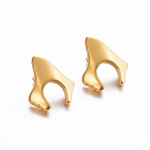 Stainless Steel Stud Earrings 304 Stainless Steel 18K gold plated fashion jewelry & for woman nickel lead & cadmium free Sold By Pair