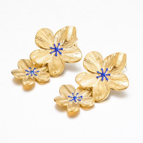 Roestvrij staal Stud Earrings, 304 roestvrij staal, 18K verguld, mode sieraden & verschillende stijlen voor de keuze & voor vrouw, nikkel, lood en cadmium vrij, Verkocht door pair