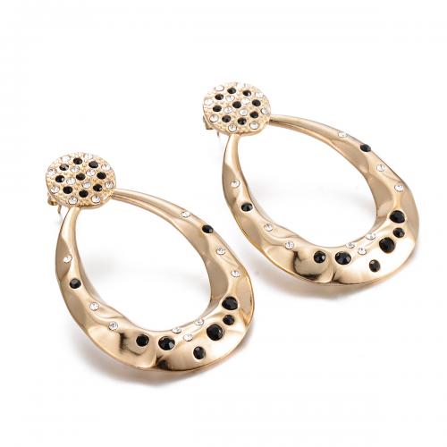 Pendientes de Acero Inoxidable, acero inoxidable 304, chapado en oro de 14 K, Joyería & micro arcilla de zirconia cúbica & para mujer, libre de níquel, plomo & cadmio, 33x52mm, Vendido por Par