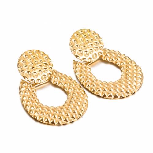 Pendientes de Acero Inoxidable, acero inoxidable 304, 18K chapado en oro, Joyería & para mujer, libre de níquel, plomo & cadmio, 35x53mm, Vendido por Par