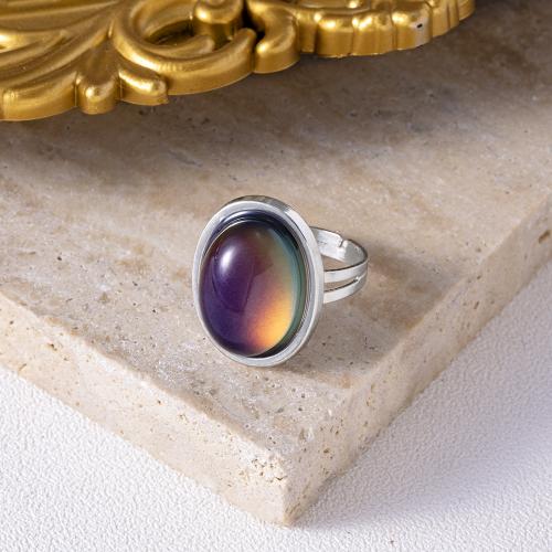 Bague humeur en émail, alliage de zinc, avec Acrylique, bijoux de mode & unisexe & styles différents pour le choix & émail selon l'humeur, protéger l'environnement, sans nickel, plomb et cadmium, Diamètre intérieur:Environ 18mm, Vendu par PC