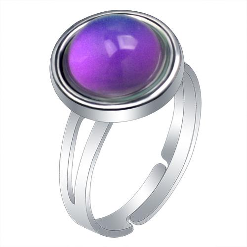 Mood Finger Ring Zinc Alloy with Acrylic fashion jewelry & for woman & change their color according to the temperature nickel lead & cadmium free Sold By PC