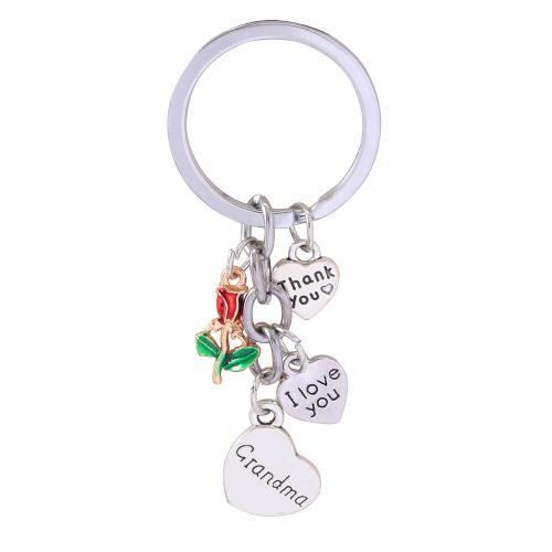 Zinc Alloy Key Lås, Heart, sølvfarvet forgyldt, forskellige design til valg & emalje, flere farver til valg, 16x49mm, Solgt af PC