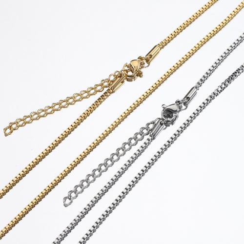 Stainless Steel Chain Ogrlica, 304 nehrđajućeg čelika, modni nakit & možete DIY & bez spolne razlike, više boja za izbor, nikal, olovo i kadmij besplatno, Dužina Približno 50 cm, 5računala/Torba, Prodano By Torba