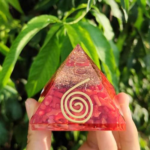 Resin Pyramid Decoration with Gemstone Pyramidal epoxy gel Sold By PC