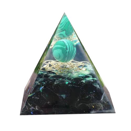 Resin Pyramid Decoration with Gemstone Pyramidal epoxy gel Sold By PC