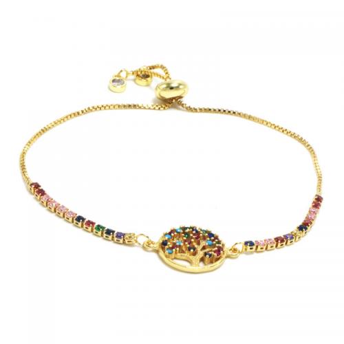 Cúbicos Circonia pulsera Latón Micro pavimenta, metal, chapado en color dorado, Ajustable & Joyería & diferentes estilos para la opción & micro arcilla de zirconia cúbica & para mujer, más colores para la opción, libre de níquel, plomo & cadmio, longitud aproximado 20 cm, Vendido por UD