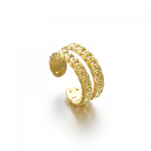 Anillo de dedo de Titantium Acero, Partículas de acero, chapado en oro de 14 K, Joyería & para mujer, libre de níquel, plomo & cadmio, Vendido por UD