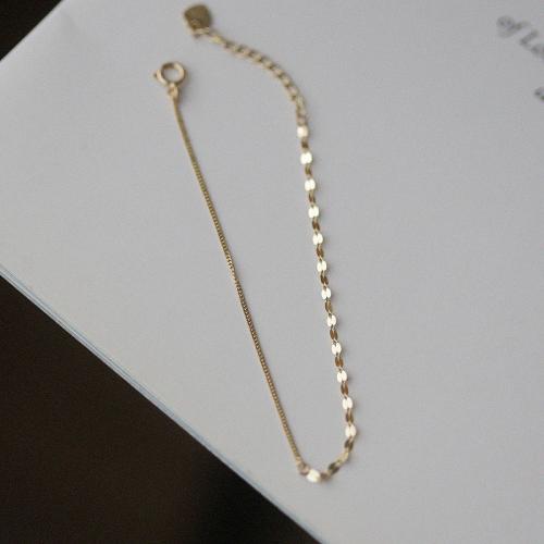 فضة أساور, فضة 925, مع 3cm سلسلة الموسع, 14K مطلية بالذهب, مجوهرات الموضة & للمرأة, النيكل والرصاص والكادميوم الحرة, طول تقريبا 15 سم, تباع بواسطة PC