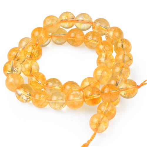 Natural Citrine Beads Round DIY yellow Sold Per Approx 38 cm Strand