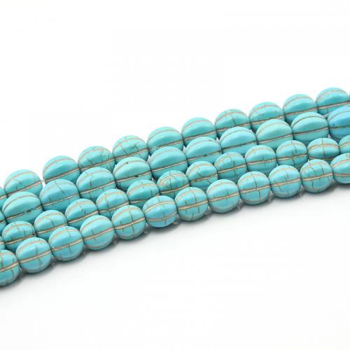 Turquoise Kralen, Natuurlijke Turquoise, Pompoen, DIY & verschillende grootte voor keus, groen, Per verkocht Ca 38 cm Strand