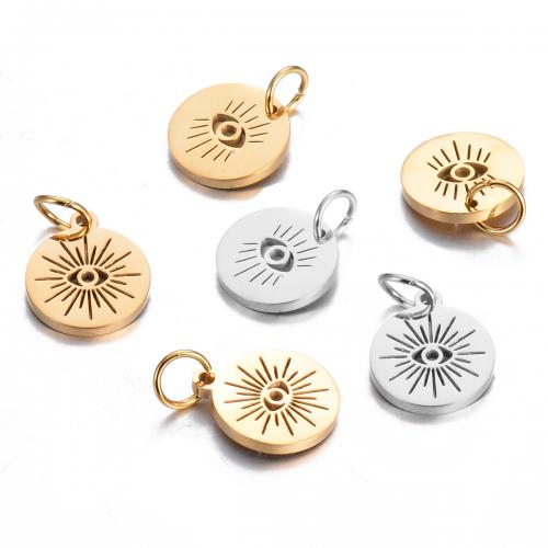 Evil Eye Pendants 304 Stainless Steel plated DIY Sold By Bag