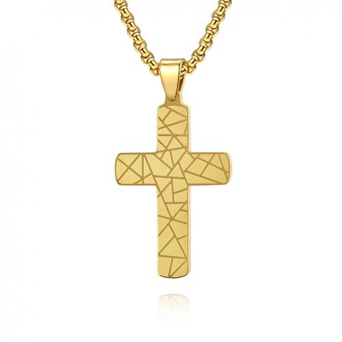 Stainless Steel Cross Pendants 304 Stainless Steel DIY golden nickel lead & cadmium free Sold By PC