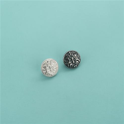 Accessori di gioielli, 925 argento sterlina, Button Shape, DIY, nessuno, 9.30mm, Foro:Appross. 3.3mm, Venduto da PC