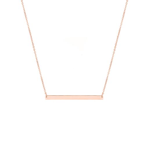 Collier de bijoux en acier inoxydable, Acier inoxydable 316, avec 8cm chaînes de rallonge, rectangle, bijoux de mode & pour femme, plus de couleurs à choisir, protéger l'environnement, sans nickel, plomb et cadmium, 40x3mm, Longueur Environ 42 cm, Vendu par PC