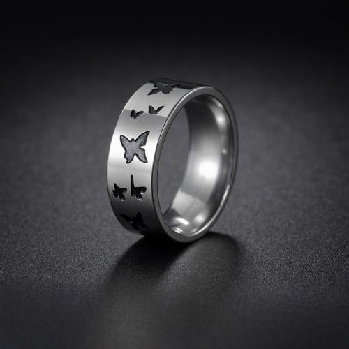 Emaille Rostfreier Edelstahl Fingerring, 304 Edelstahl, poliert, Modeschmuck & verschiedene Größen vorhanden & für den Menschen, frei von Nickel, Blei & Kadmium, verkauft von PC