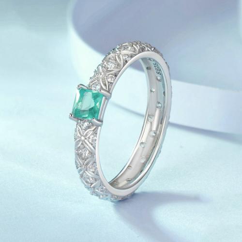 Zircon cubique Micro Pave Sterling Silver Rings, Argent sterling 925, avec verre, bijoux de mode & normes différentes pour le choix & pavé de micro zircon & pour femme, protéger l'environnement, sans nickel, plomb et cadmium, Vendu par PC