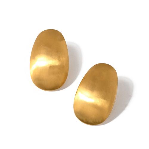 Roestvrij staal Stud Earrings, 304 roestvrij staal, 18K verguld, mode sieraden & voor vrouw, gouden, 33x19.60mm, Verkocht door pair