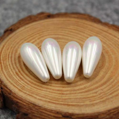 Üveg Pearl Gyöngyök, Glass Pearl, Könnycsepp, DIY & félig fúrt, több színt a választás, 8x21mm, Által értékesített PC