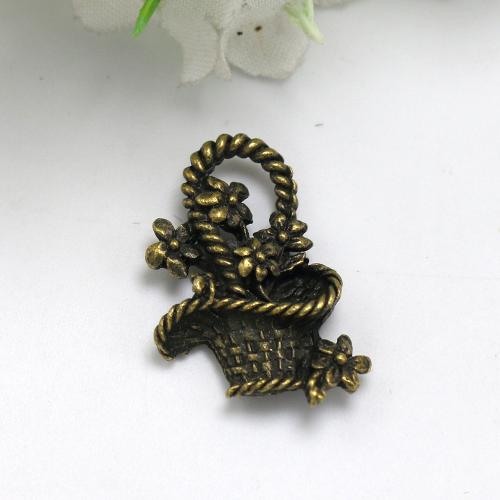 Zinc Alloy Pendants Flower Basket antique bronze color plated vintage & DIY nickel lead & cadmium free Approx Sold By Bag