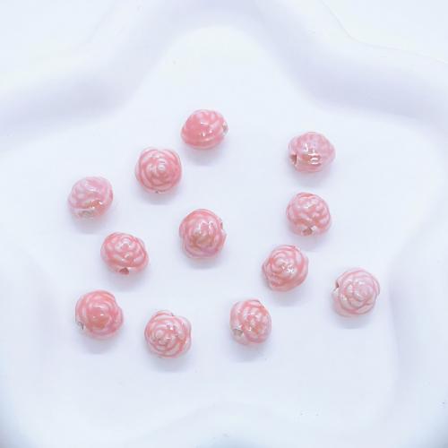 PorseleinJuwelen Beads, Porselein, Rose, DIY, meer kleuren voor de keuze, 12mm, Gat:Ca 2mm, Ca 100pC's/Bag, Verkocht door Bag