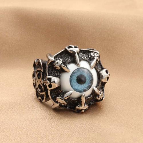 Vinger Ring in edelstaal, 304 roestvrij staal, gepolijst, mode sieraden & verschillende grootte voor keus & voor de mens, meer kleuren voor de keuze, nikkel, lood en cadmium vrij, Ring face width 25mm, Verkocht door PC