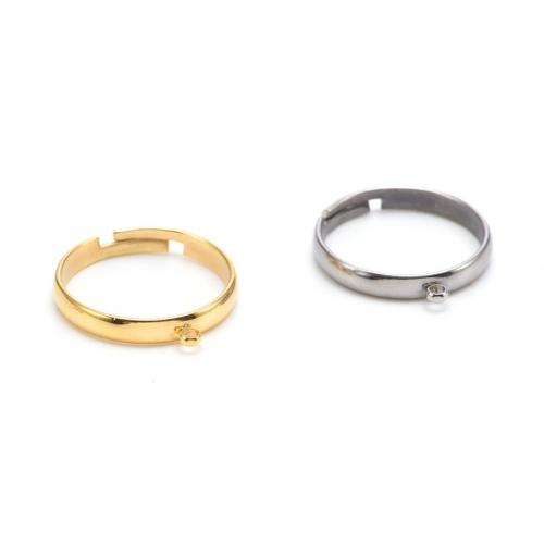 304 Stainless Steel Loop Ring Base 18K gold plated Adjustable & DIY nickel lead & cadmium free Sold By PC