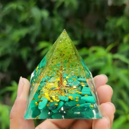 Resin Pyramid Decoration with Gemstone Pyramidal epoxy gel  Sold By PC