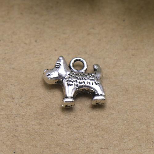 Zinc Alloy Animal Pendants Dog antique silver color plated vintage & DIY nickel lead & cadmium free Approx Sold By Bag