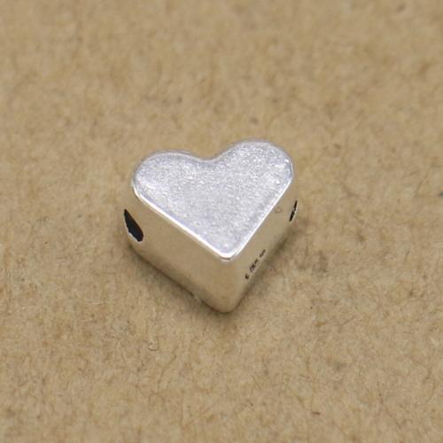 Zinklegierung Zwischenperlen, Herz, silberfarben plattiert, DIY, frei von Nickel, Blei & Kadmium, 7x6x4mm, ca. 100PCs/Tasche, verkauft von Tasche