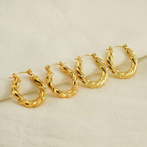 Stainless Steel Lever Back Earring 304 Stainless Steel 18K gold plated fashion jewelry & for woman golden Sold By Pair