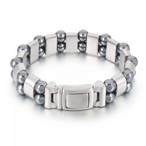 Jewelry Cruach dhosmálta Bracelet, 316L Cruach dhosmálta, le Iarann ​​Rock, jewelry faisin & do fear, 15mm, Fad Thart 21 cm, Díolta De réir PC