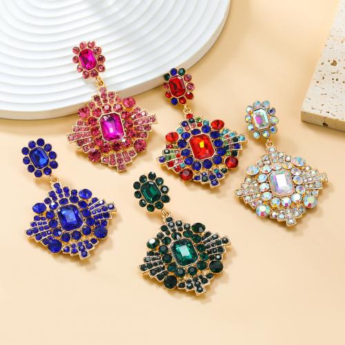 Zinc Alloy Stud Earring fashion jewelry & for woman & with rhinestone nickel lead & cadmium free Sold By Pair