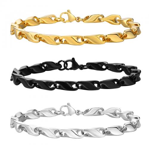 Bijoux bracelet en acier inoxydable, Acier inoxydable 304, Placage, pour homme, plus de couleurs à choisir, Longueur Environ 21 cm, Vendu par PC