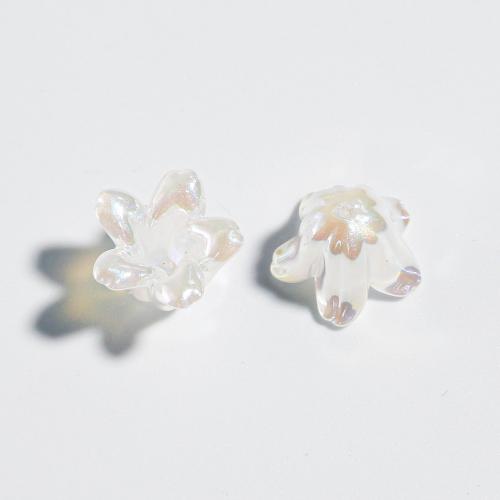 ABS plast Bead Cap, Flower, farverig forgyldt, du kan DIY, flere farver til valg, 14.80x14.80mm, Ca. 100pc'er/Bag, Solgt af Bag